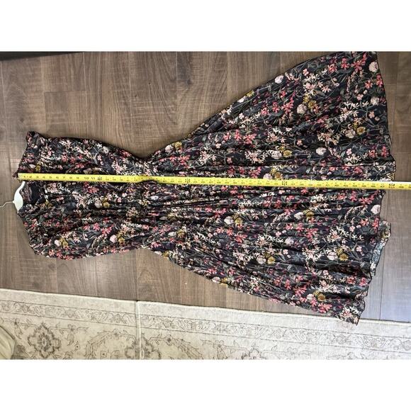 Scotch & Soda Printed Smocked Midi Dress Meadow Deep Raspberry XS NEW - Picture 7 of 8